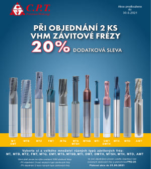 Akční nabídka C.P.T. - Závitové frézy VHM