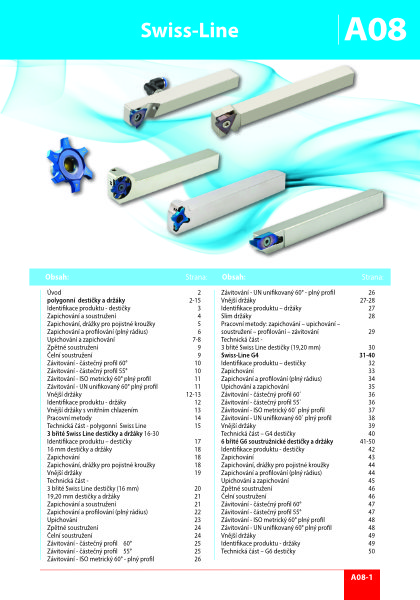 Katalog Swiss Line CZ-A08 - kompletní katalog nástrojů Swiss-Line