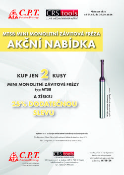 Akční nabídka CPT - MINI MTSB závitové frézy kup 2 a získej 25% slevu do 30-06-2026