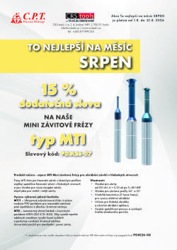 Akce To nejlepší na měsíc SRPEN 2026 - Závitové frézy Typ MTI s dodatečnou 15% slevu do 31-08-2026